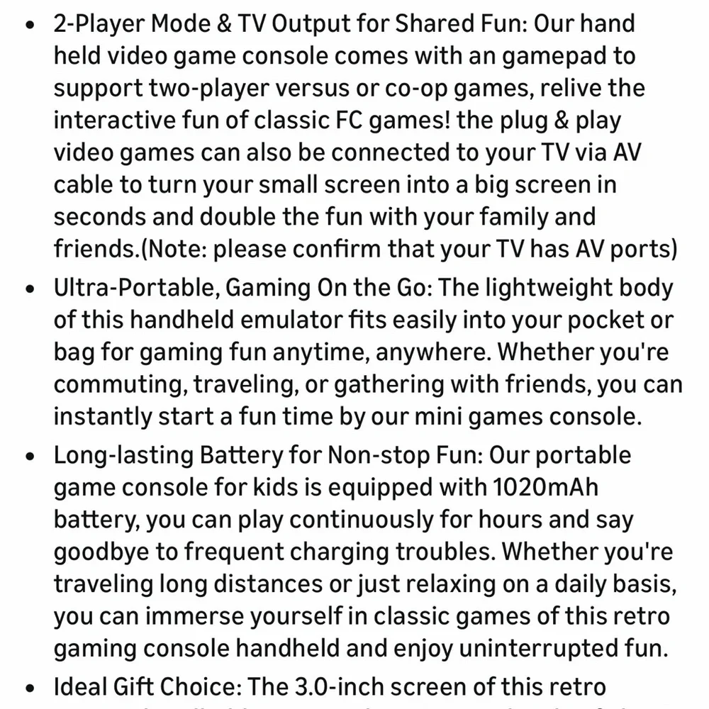Portable handheld game console with 400+ retro games – red